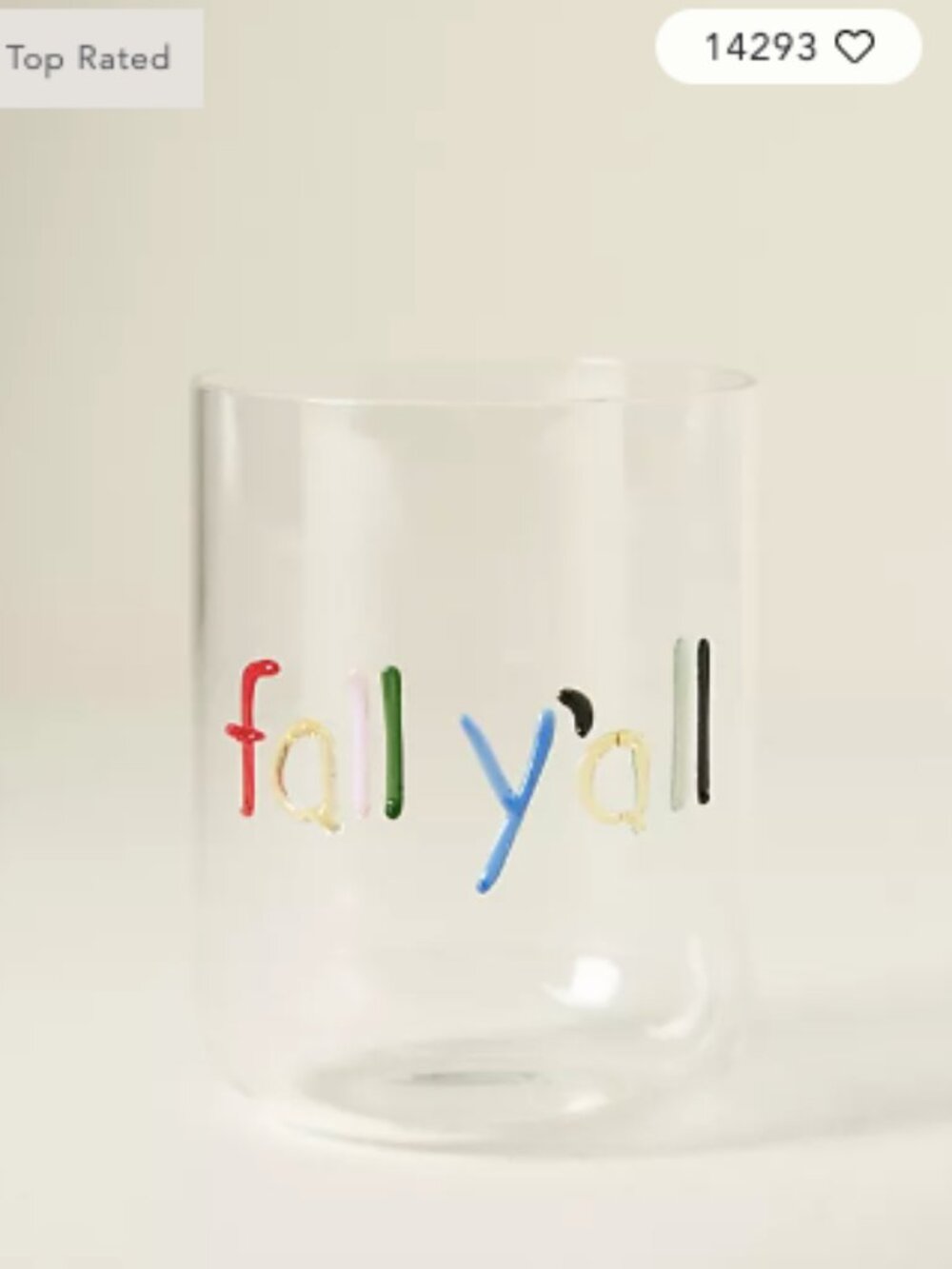 NIB Anthropologie The Love Notes Icon Juice Glass